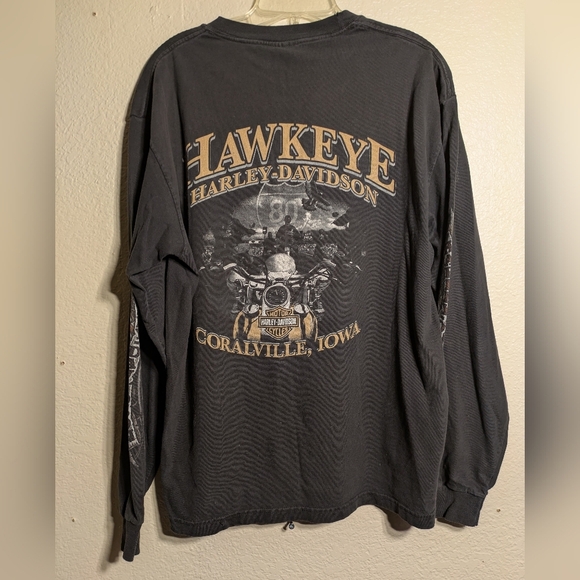 Harley-Davidson Black Long Sleeve Men's Shirt Size Xx Large Pre-owned Hanes Beef - Picture 2 of 10